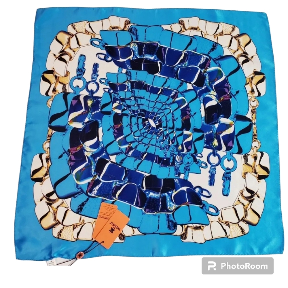 Wensli Square Silk Scarf Abstract Print